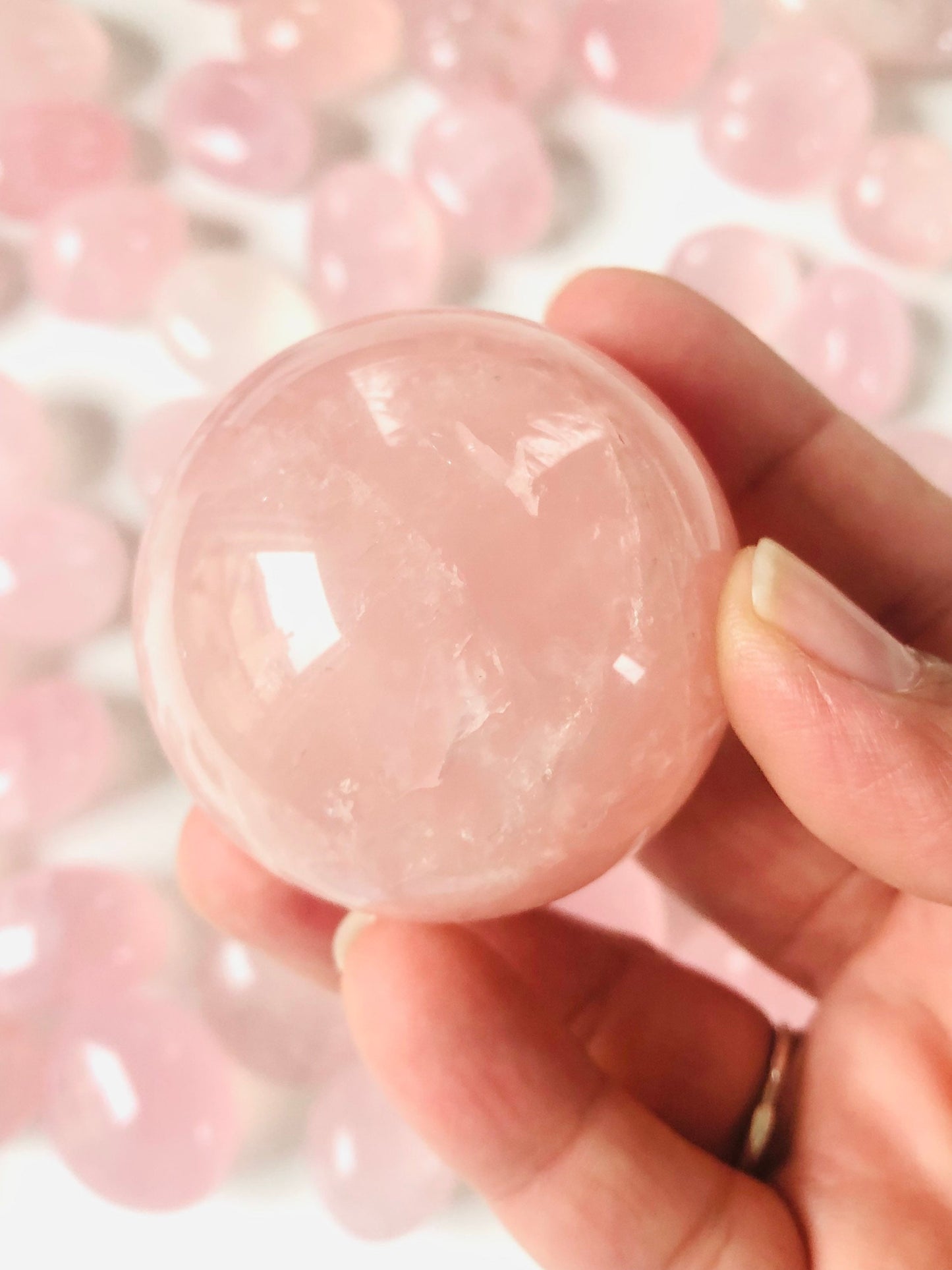 Rose Quartz Sphere | Rose Quartz Sphere with star pattern sheen ||