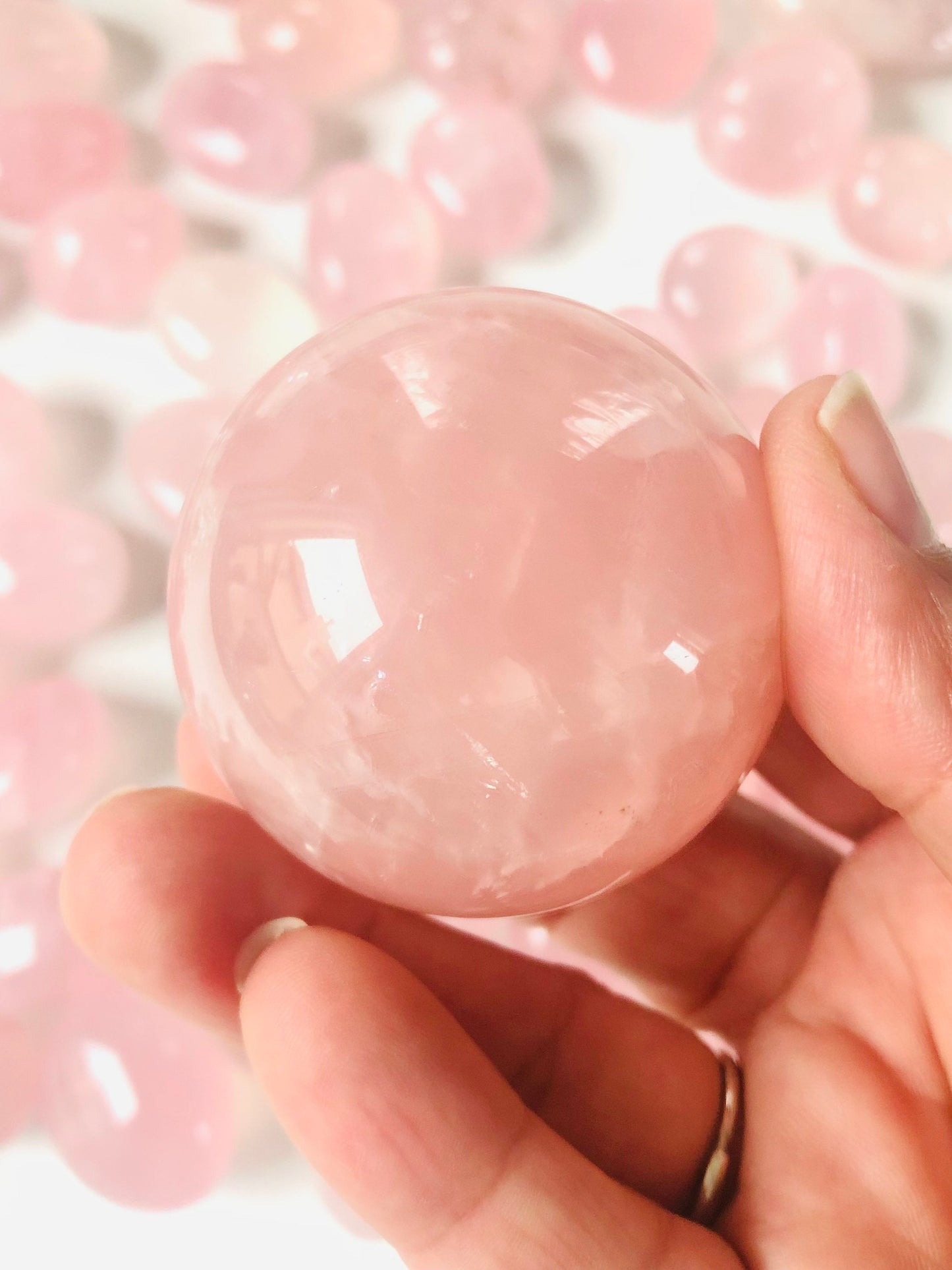 Rose Quartz Sphere | Rose Quartz Sphere with star pattern sheen ||