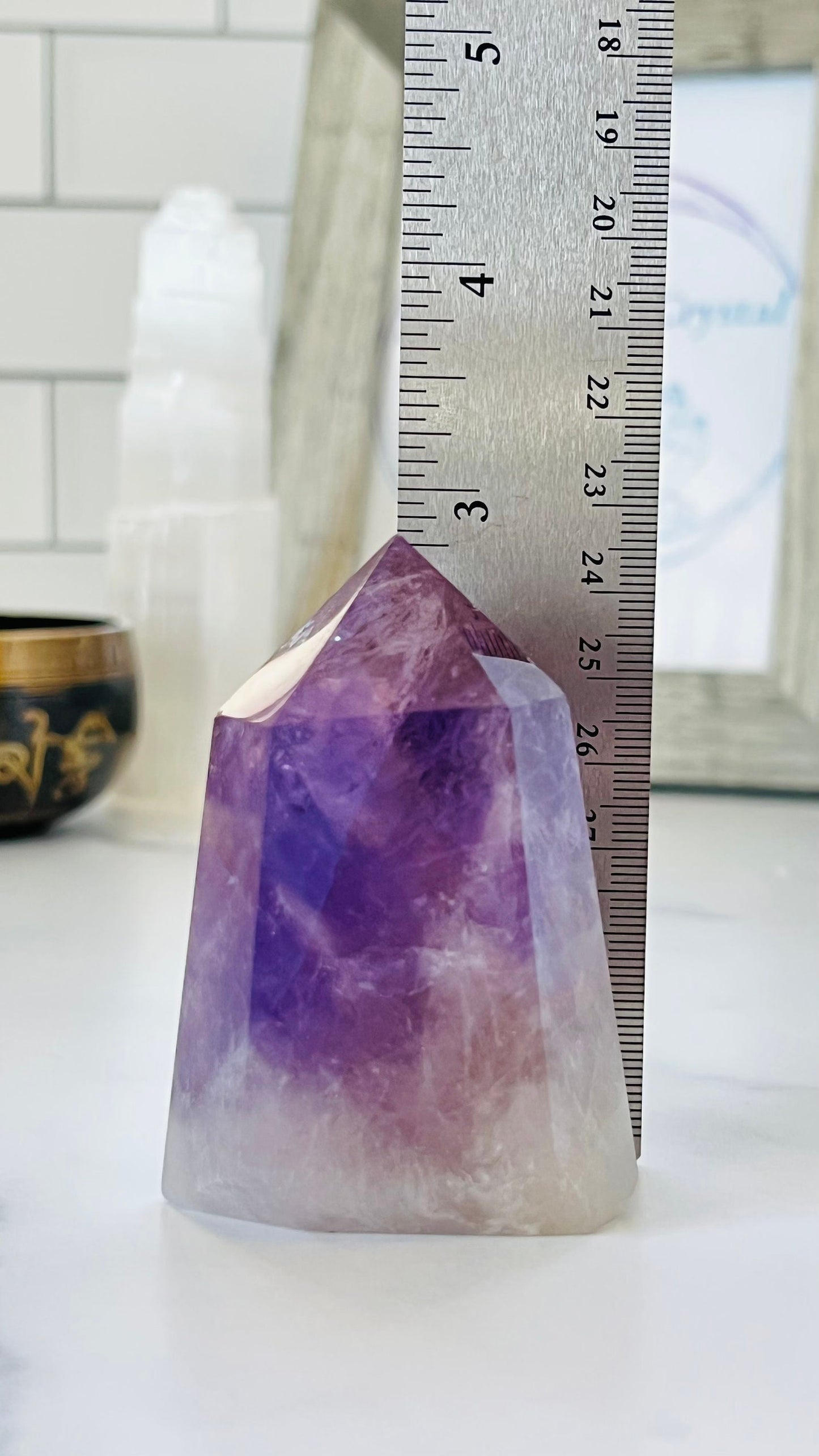 Amethyst Polished Point || Natural Amethyst || Brazilian Amethyst || 3" tall and approx 6.0 oz ||