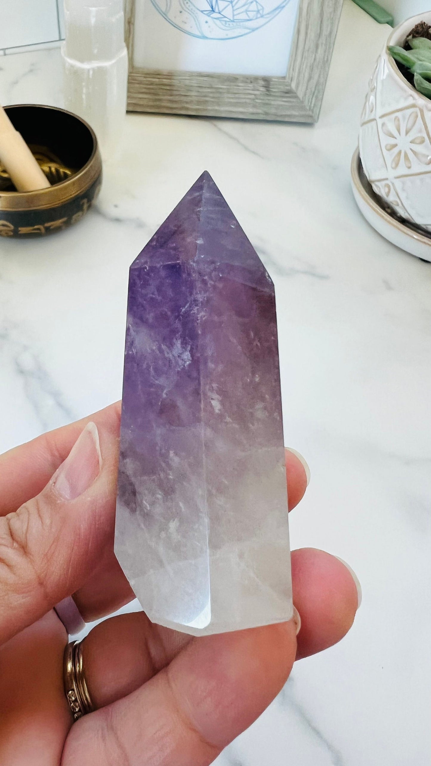 Amethyst Polished Point || Natural Amethyst || Brazilian Amethyst || 3" tall and approx 6.0 oz ||