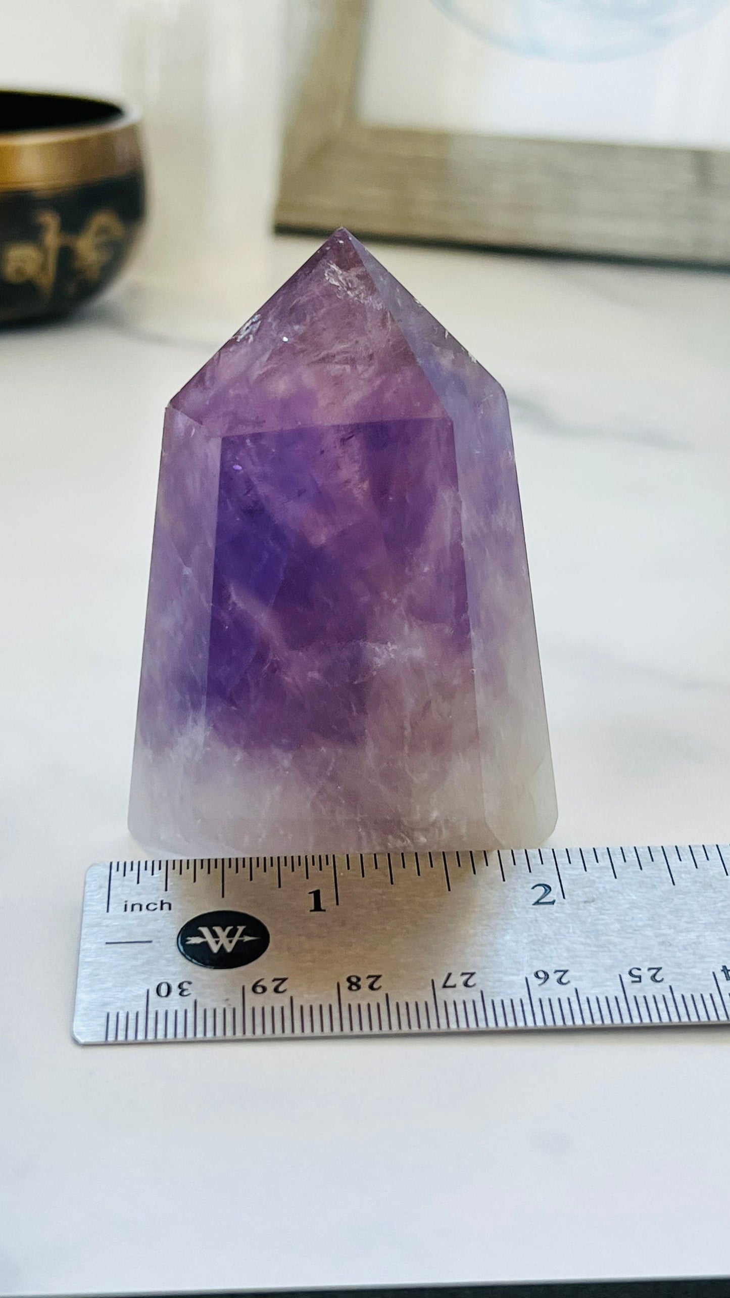 Amethyst Polished Point || Natural Amethyst || Brazilian Amethyst || 3" tall and approx 6.0 oz ||