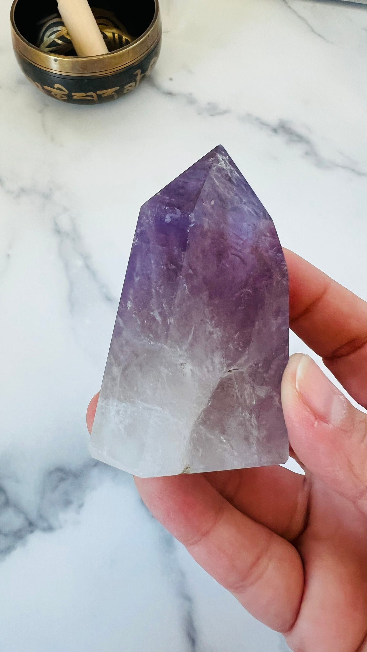 Amethyst Polished Point || Natural Amethyst || Brazilian Amethyst || 3" tall and approx 6.0 oz ||