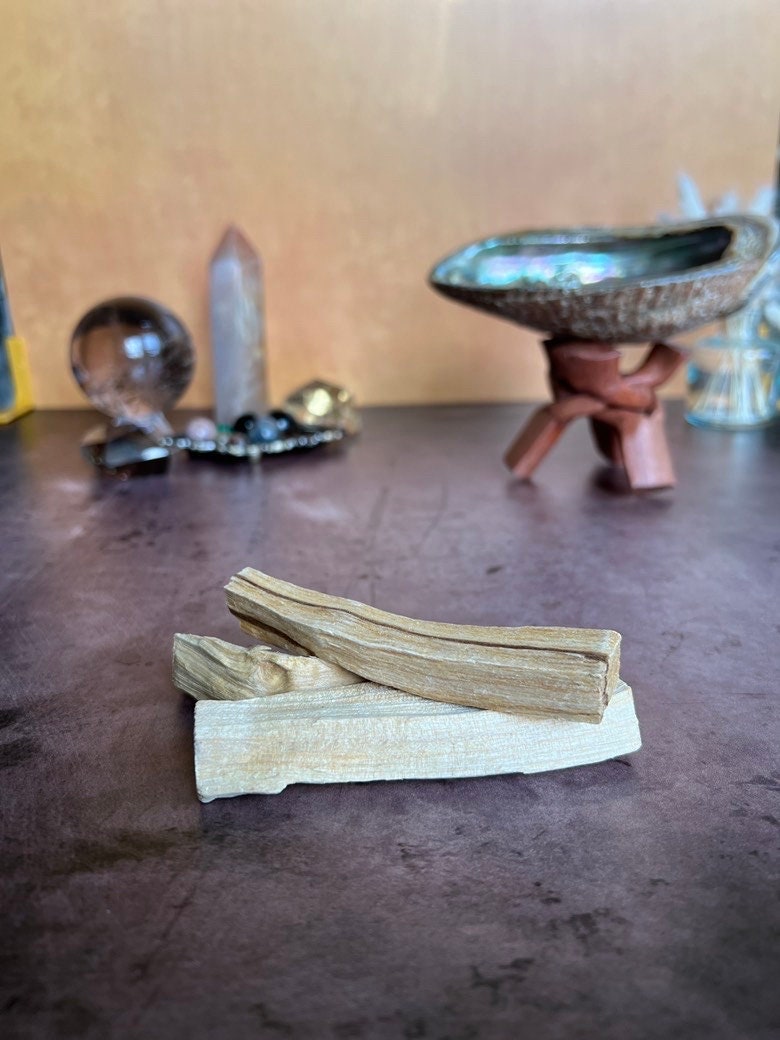 Intensely Fragrant Sustainably Farmed Palo Santo Sticks, (Pack of 3) Wood incense bundle. Sacred wood bundle,