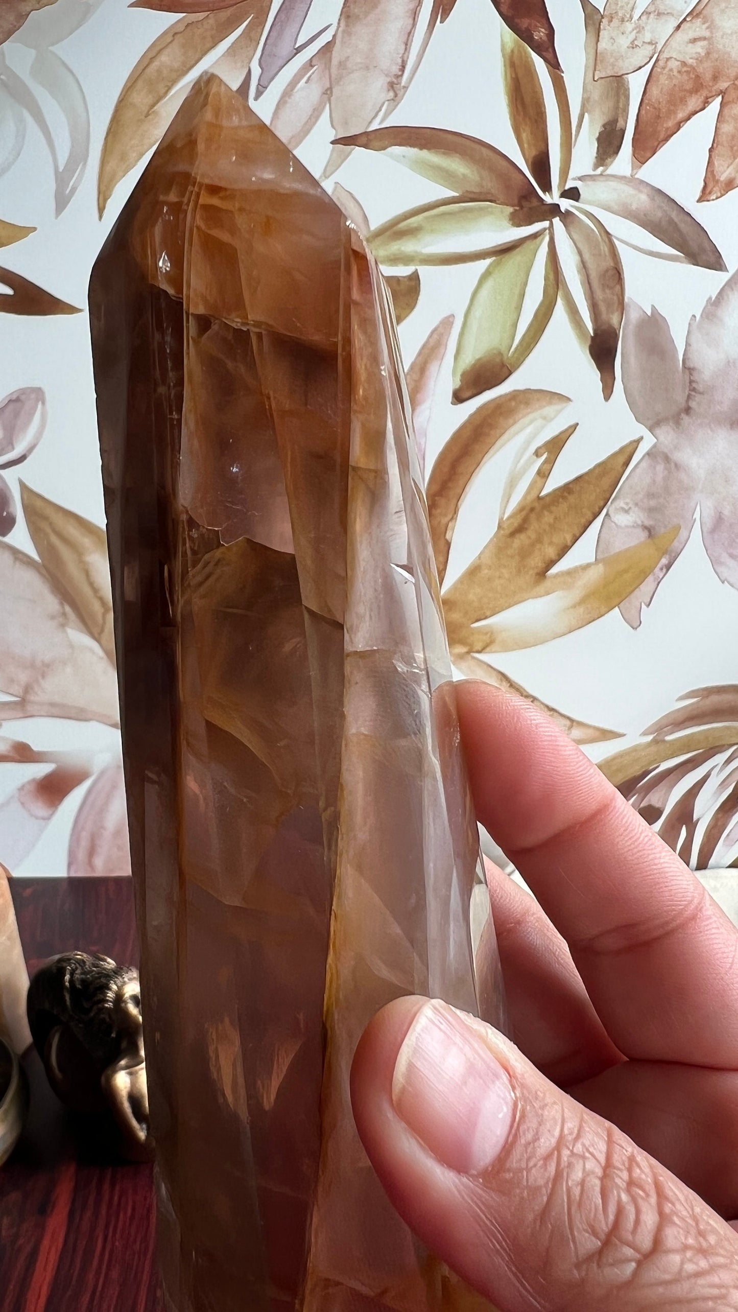 Gorgeous Golden Healer Tower 6 1/2 inches tall weighs 1.2 pounds, with rainbows. (GH110)
