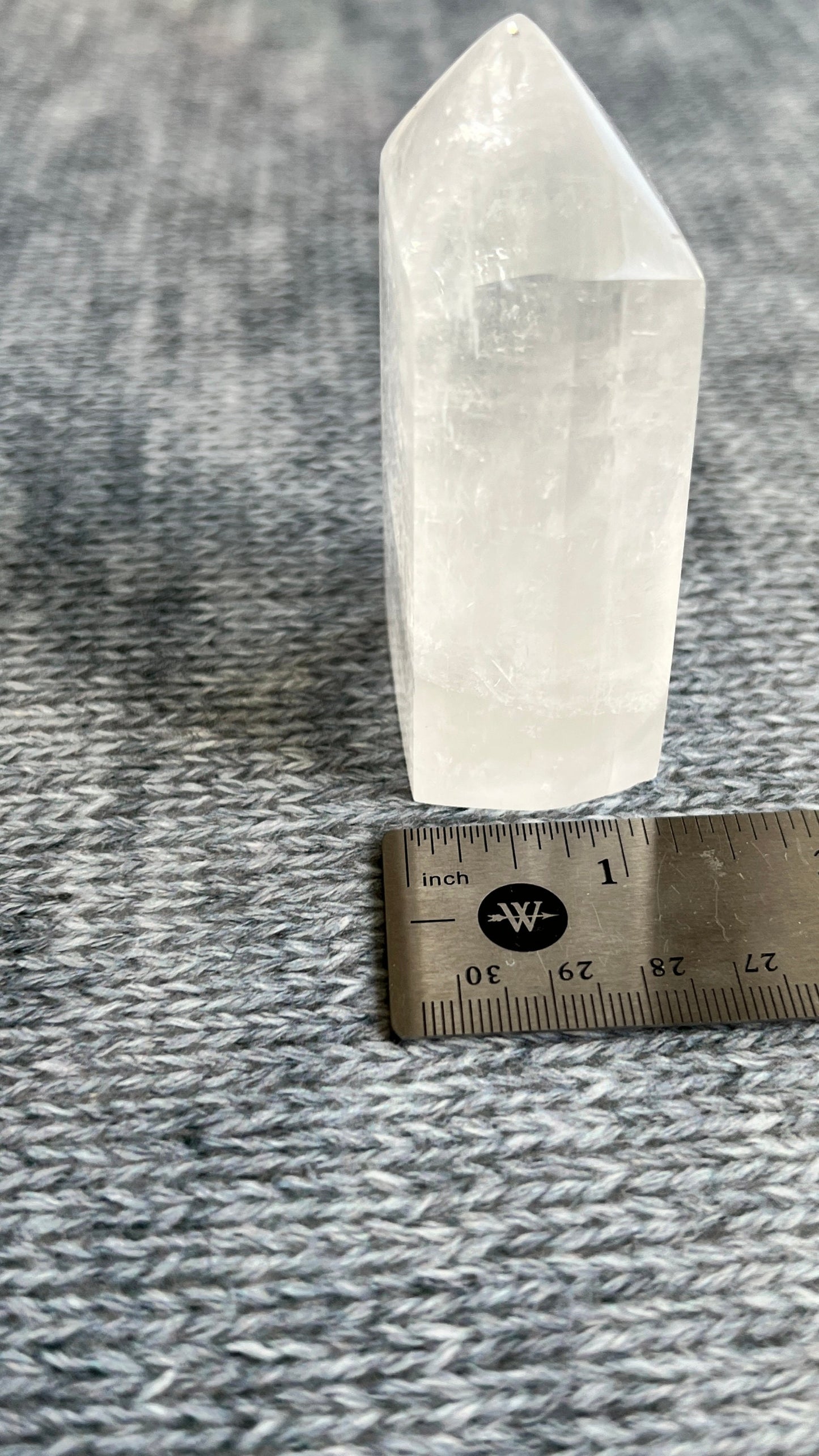 Beautiful Optical Calcite Tower with rainbow 3 3/8 inches weighs 8.6 ounces