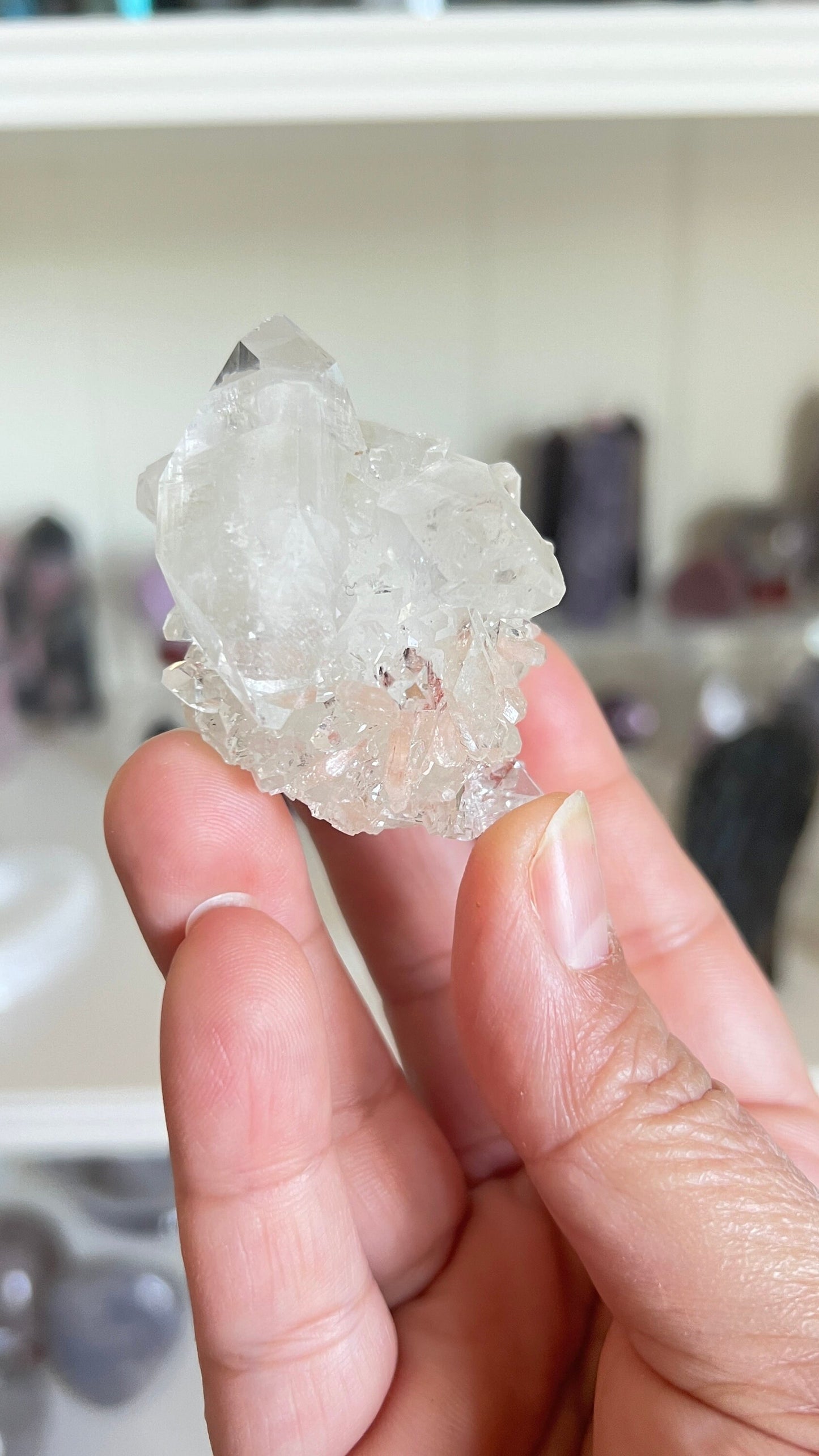 Natural Apophyllite Crystal with peach stilbite- Unique Mineral Specimen for Home Decor or Collection 2.5 oz, 1.5 x 2 inches