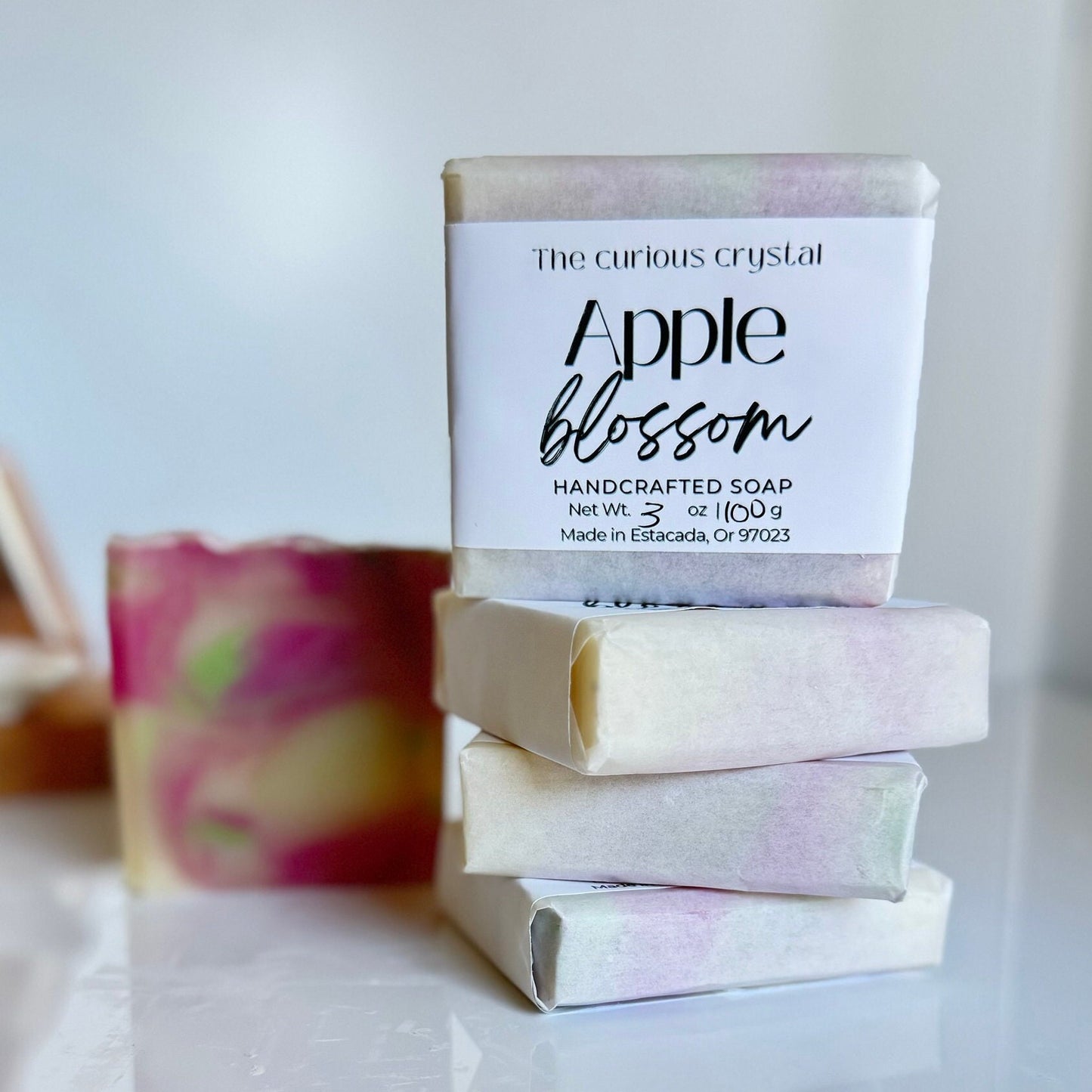 Handmade Soap Bar scented with our Apple Blossom blend. Cold Process, Gentle and Cruelty Free Ingredients, Phthalate & paraben free scent
