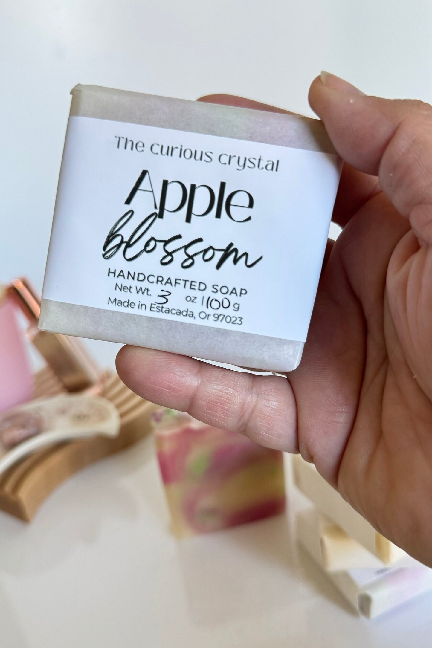Handmade Soap Bar scented with our Apple Blossom blend. Cold Process, Gentle and Cruelty Free Ingredients, Phthalate & paraben free scent