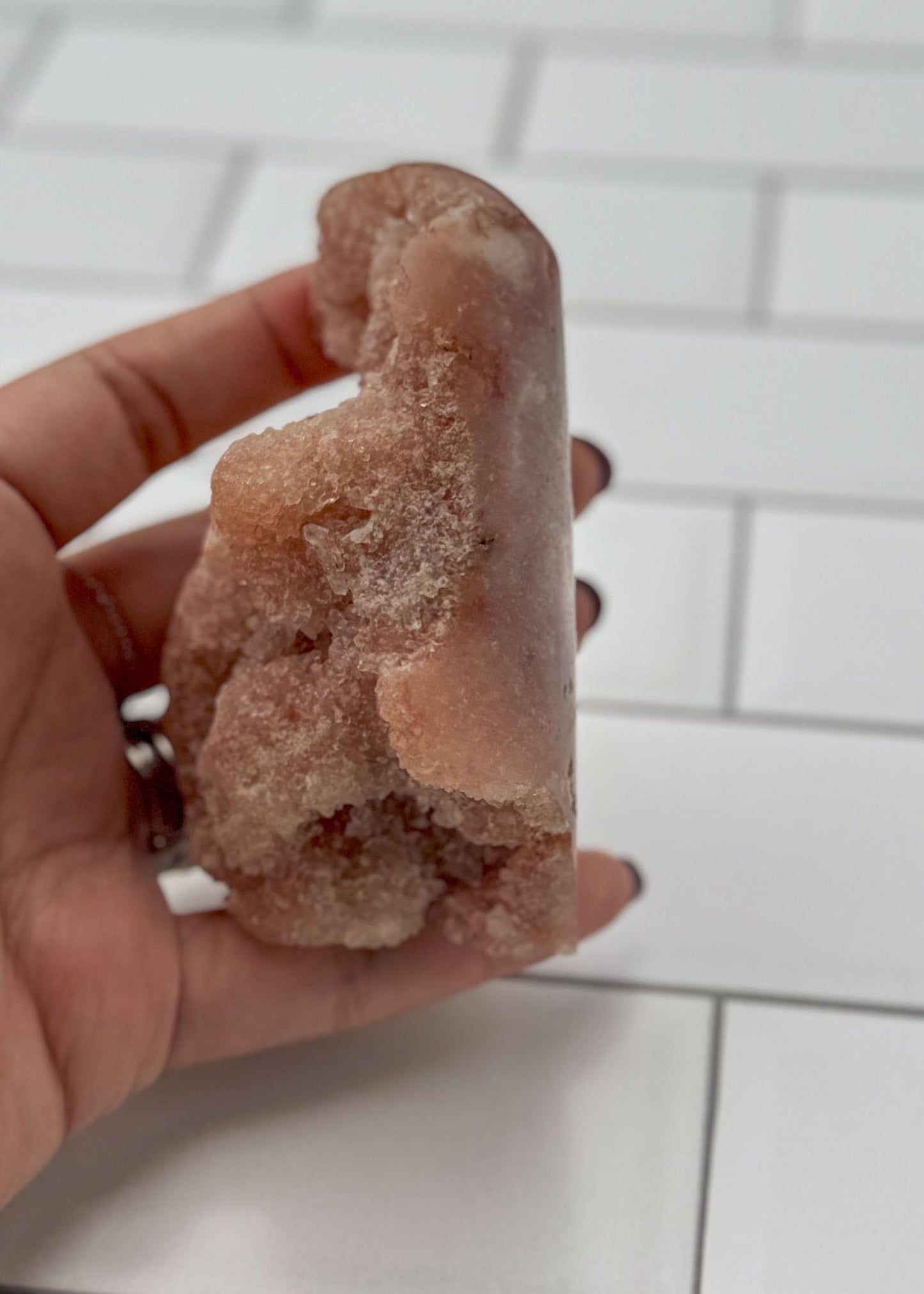 Natural Pink Amethyst Free Form with Gorgeous Druzy, Intense Pink Crystal Decor, Unique Gemstone Gift. Unique wedding and housewarming gift