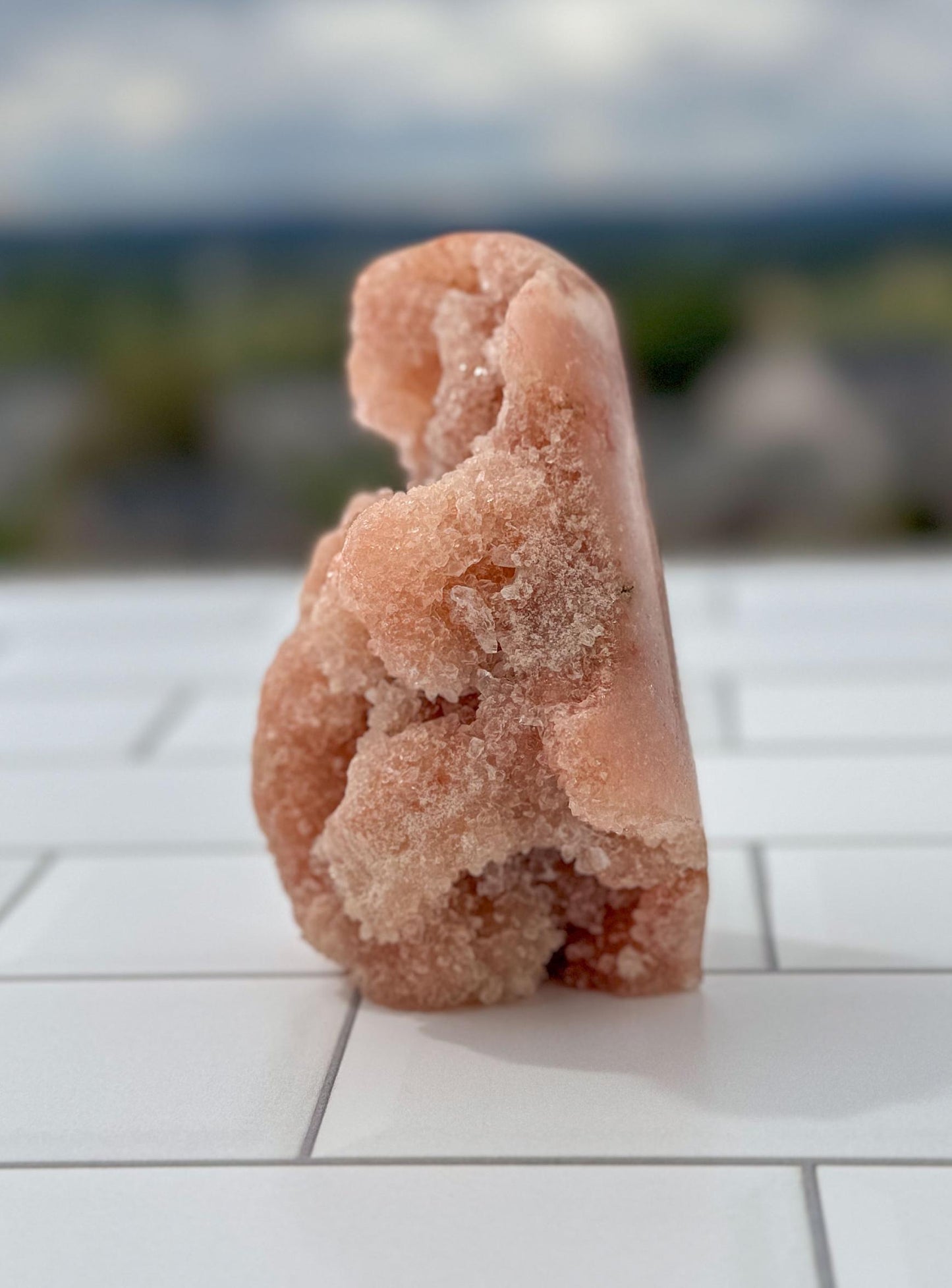 Natural Pink Amethyst Free Form with Gorgeous Druzy, Intense Pink Crystal Decor, Unique Gemstone Gift. Unique wedding and housewarming gift