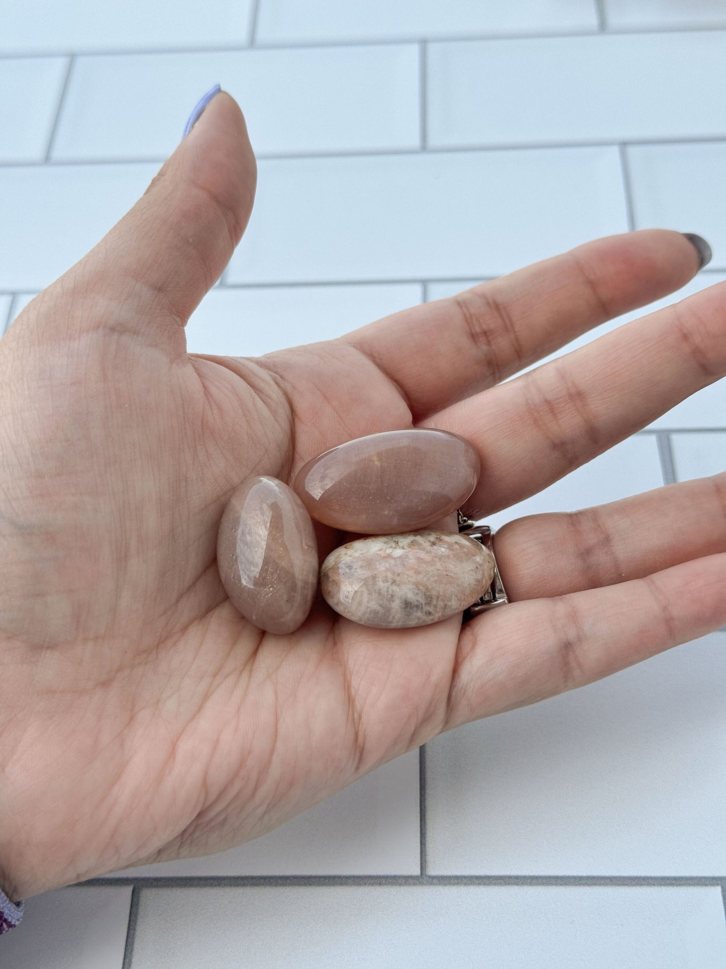 Peach Moonstone Tumbles, Gorgeous Flash