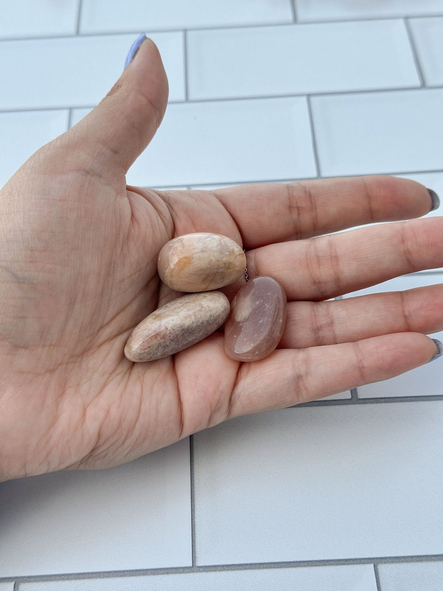Peach Moonstone Tumbles, Gorgeous Flash