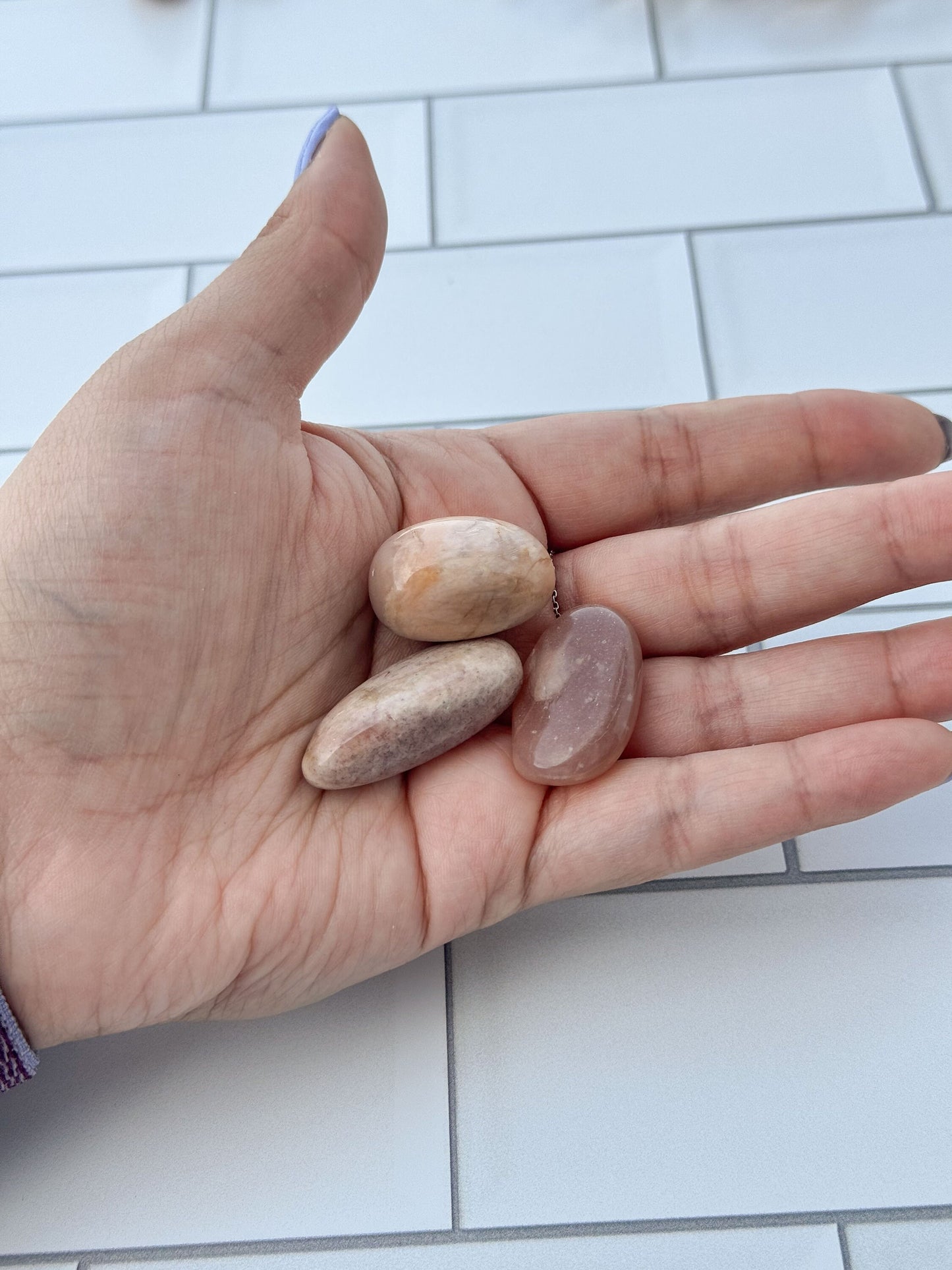 Peach Moonstone Tumbles, Gorgeous Flash