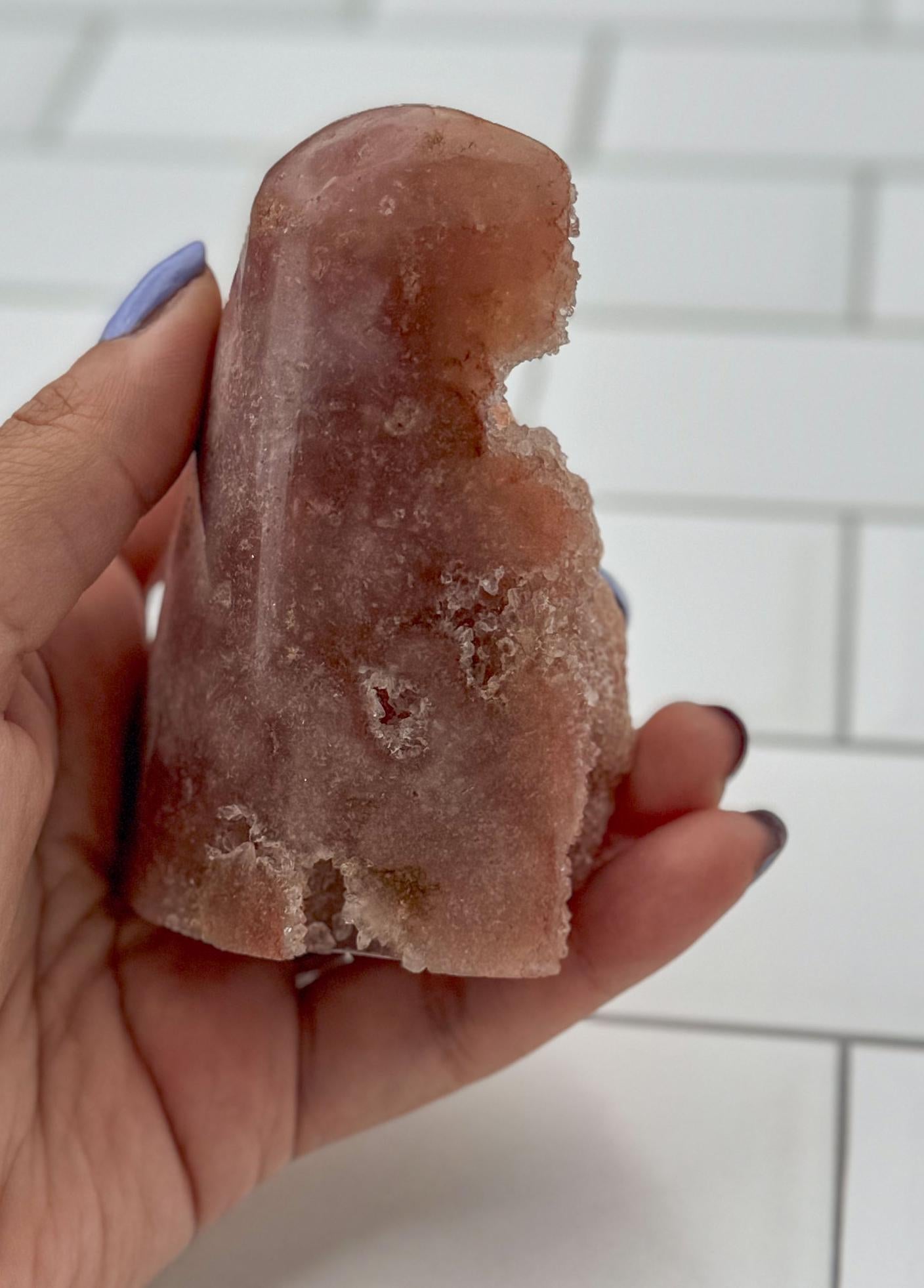 Natural Pink Amethyst Free Form with Gorgeous Druzy, Intense Pink Crystal Decor, Unique Gemstone Gift. Unique wedding and housewarming gift
