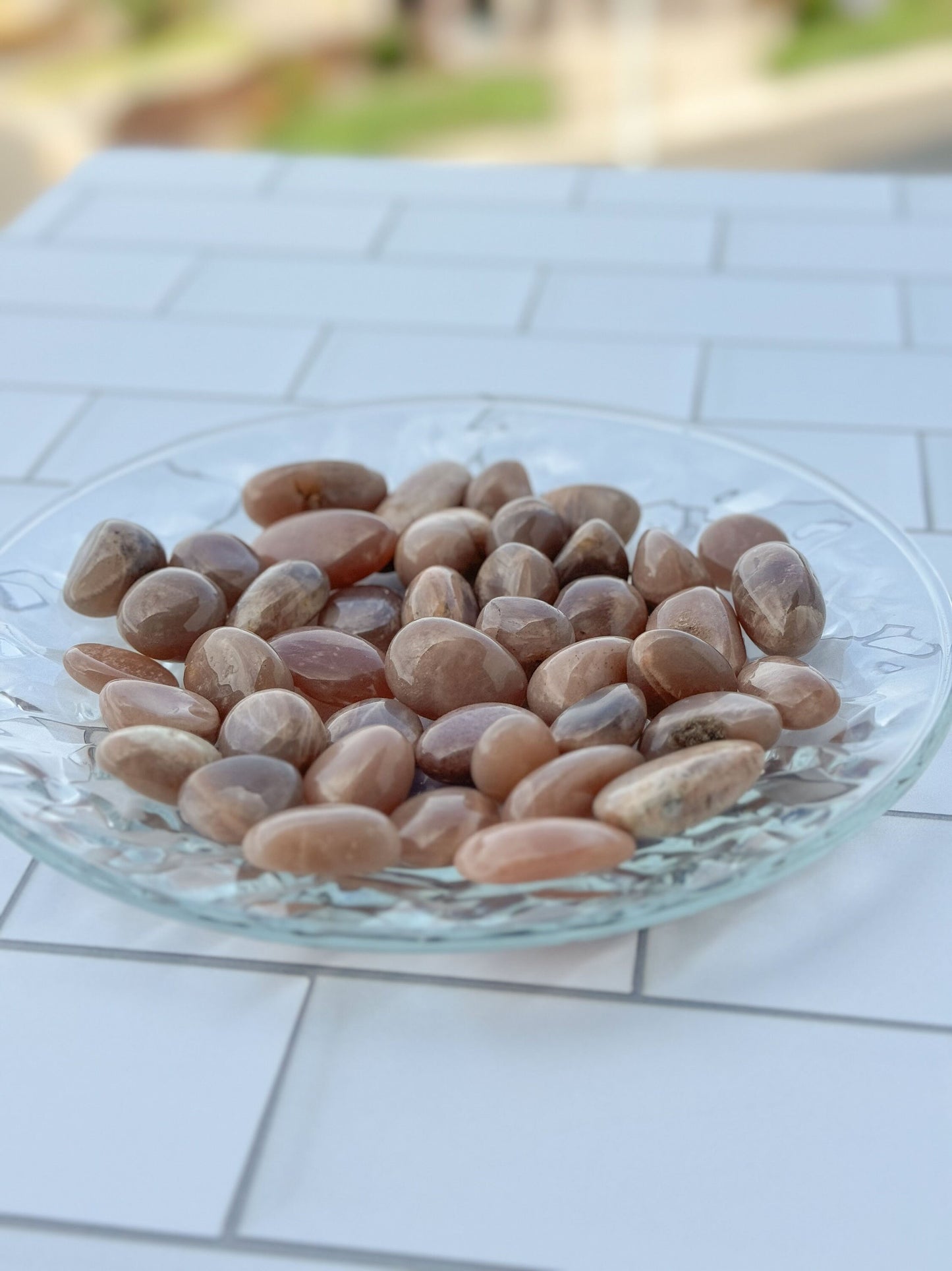Peach Moonstone Tumbles, Gorgeous Flash