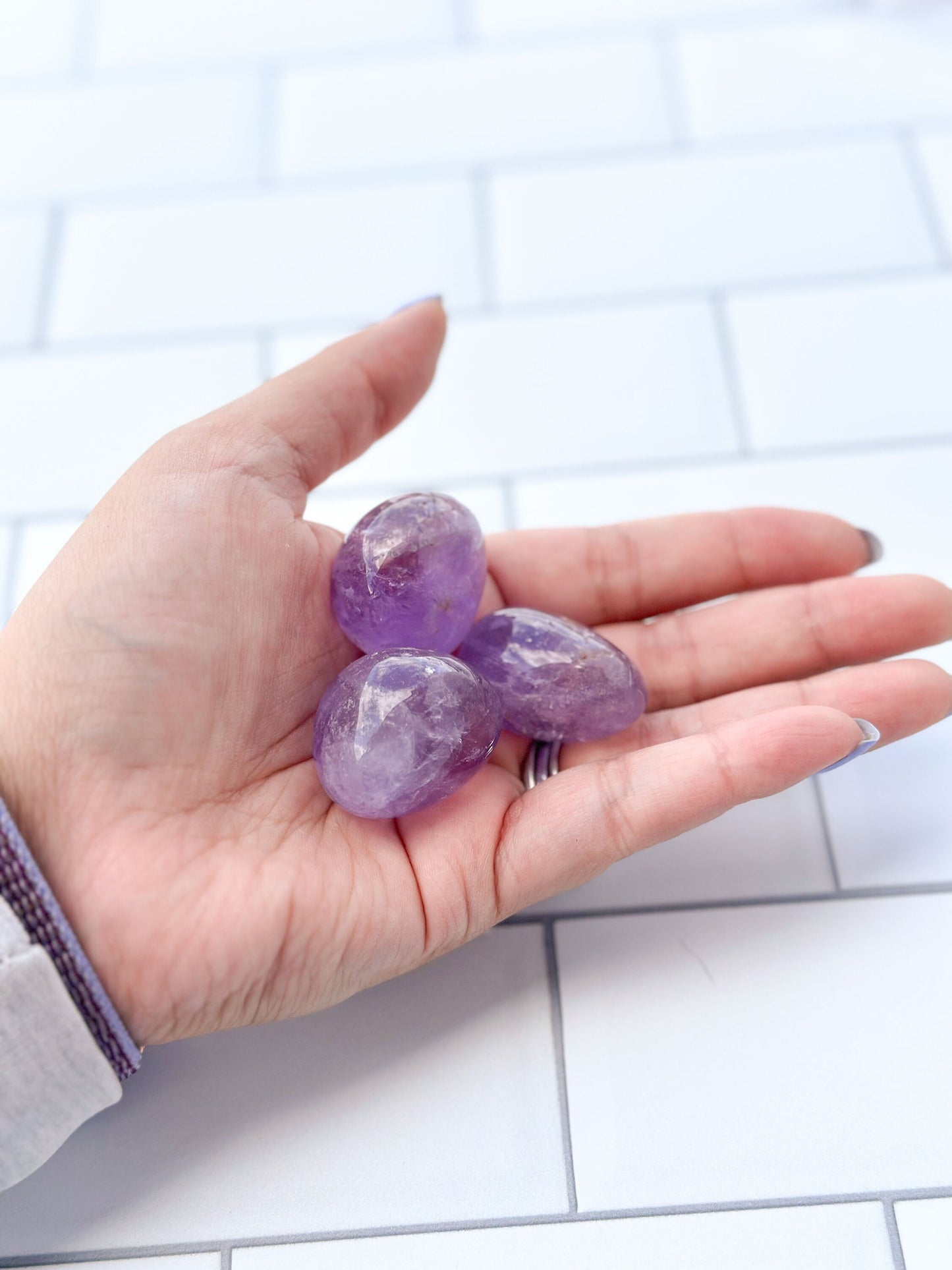 Stunning Amethyst Tumbles Handpicked Polished Stones, Gorgeous color, Unique Natural Home and Office Decor, Pocket talisman