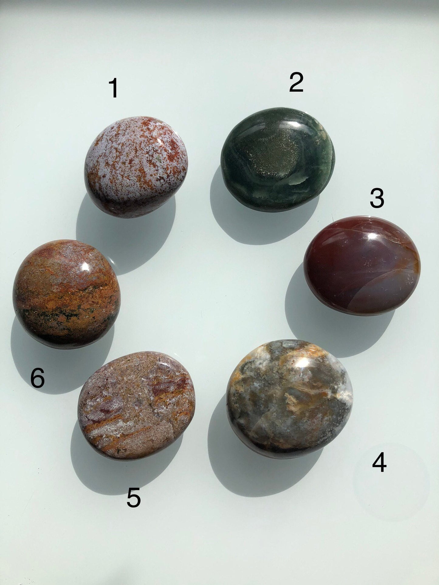 Ocean Jasper Palm Stones | High Quality OJ Palms | Multi-Color Palm Stones