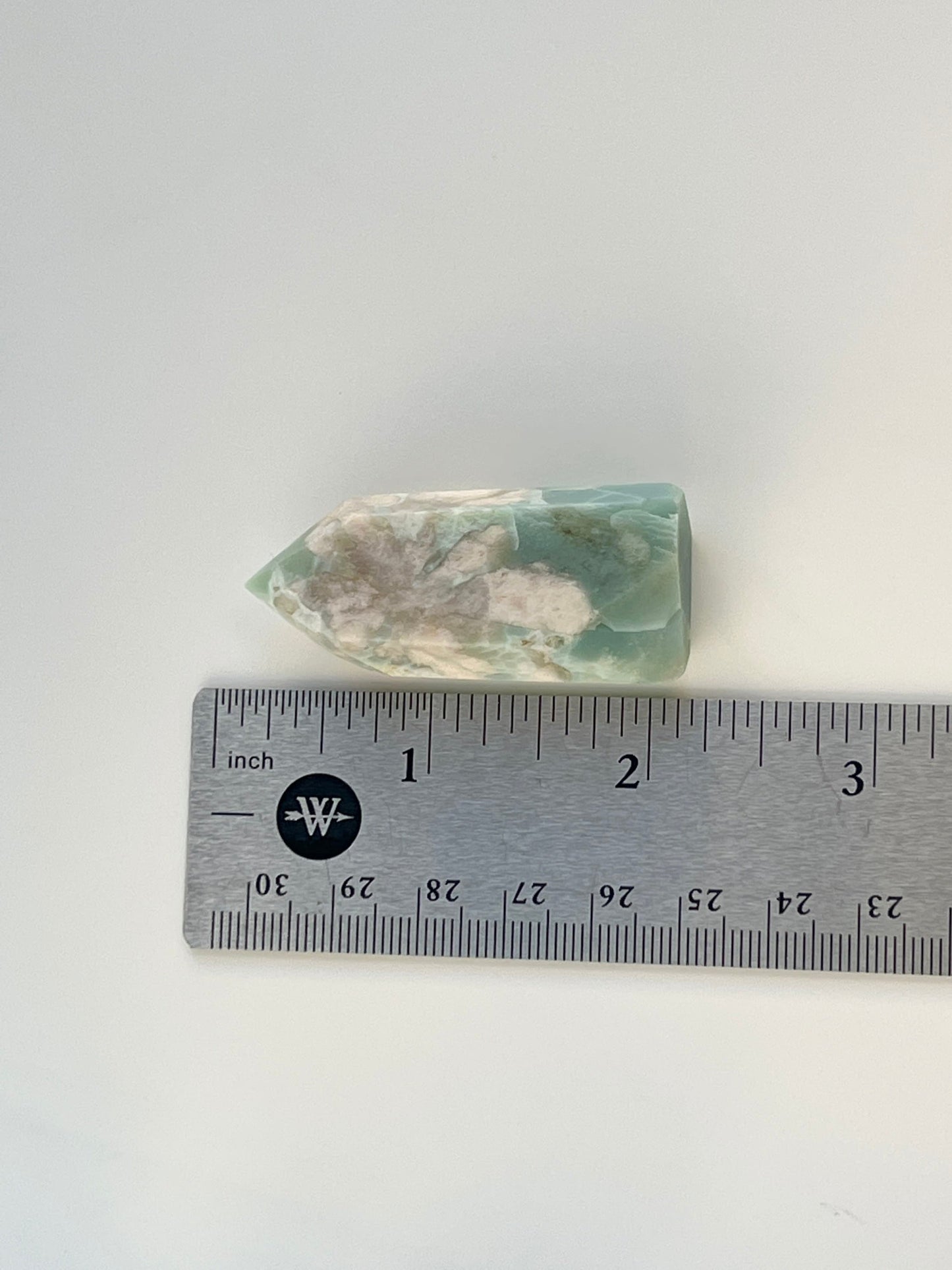 Green Flower Agate Tower approx 2" inches 26.6 grams|| Feminine energy || Inspiration crystal || Heart and root chakra ||