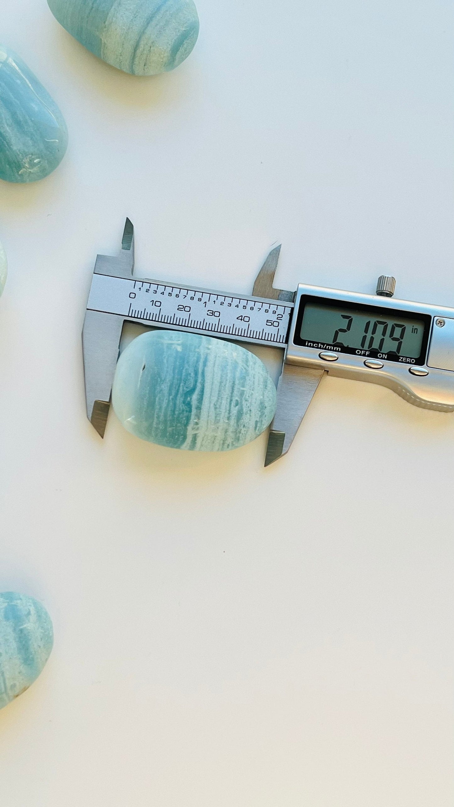 Stunning Blue Aragonite Palm Stone || 2.20" 2.3 oz || Crystals || Bluish Green || Meditation stone ||