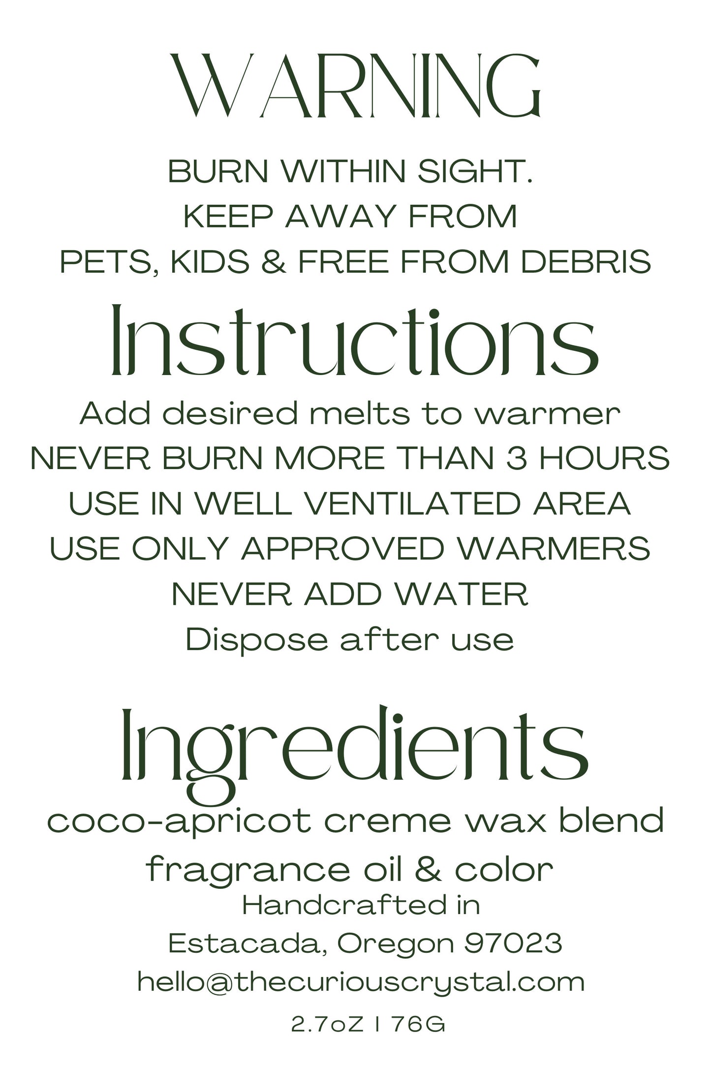 Wax Melts in clamshell, Multiple Scents Available