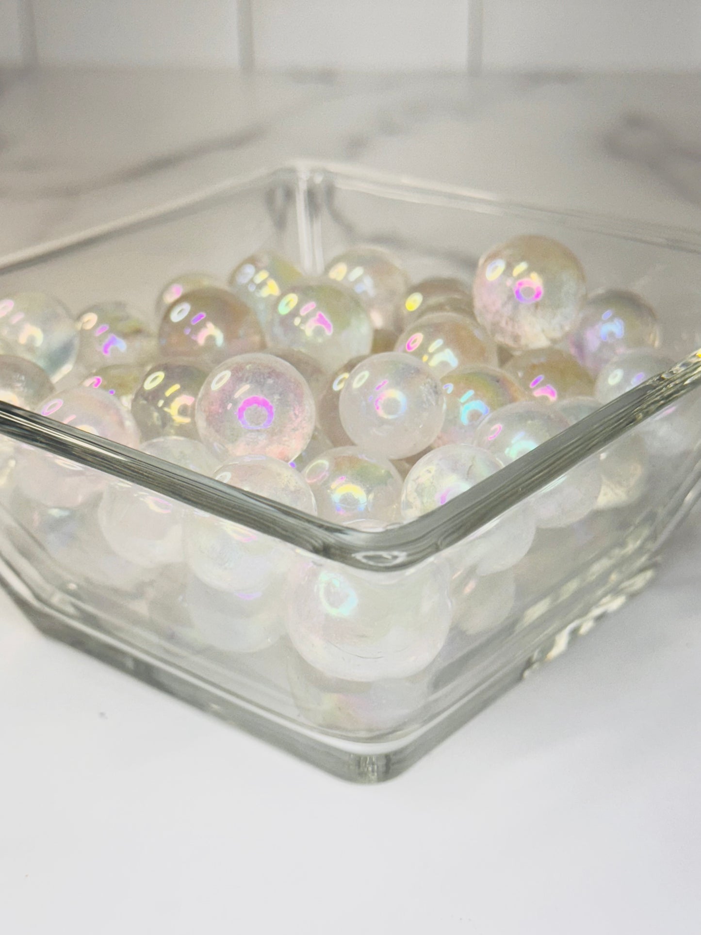 Aura Coated Quartz Mini Sphere  Iridescent Crystal Pocket Stone • Rainbow Quartz Collectible Sphere for Gifts & Decor