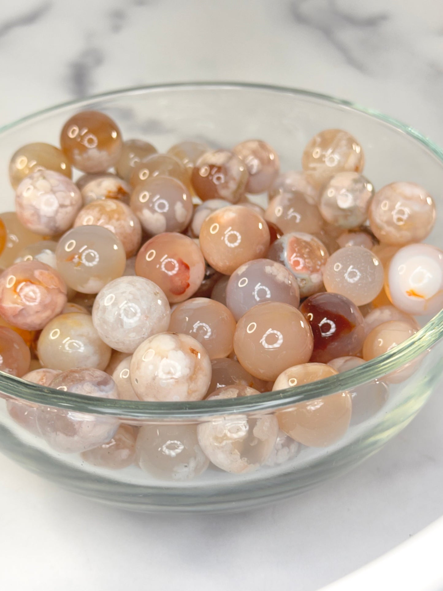 Flower Agate Mini Sphere • Small Crystal Sphere 1.5 cm • Consciously Curated Collectible Stone for Gifts & Display