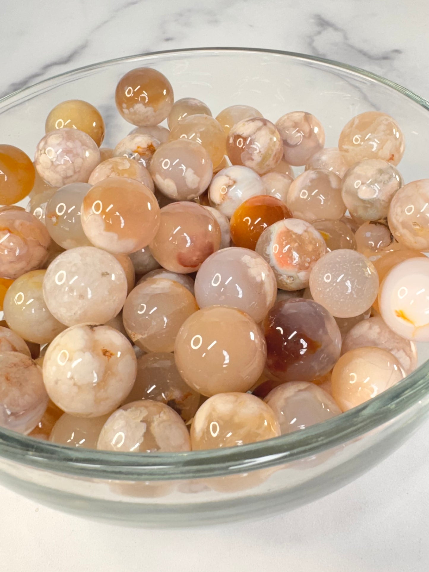 Flower Agate Mini Sphere • Small Crystal Sphere 1.5 cm • Consciously Curated Collectible Stone for Gifts & Display
