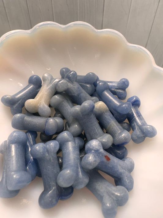 Blue Aventurine Bone Carving | 1 Inch Polished Crystal