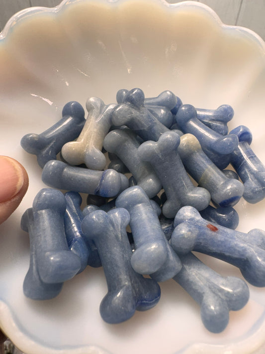 Blue Aventurine Bone Carving | 1 Inch Polished Crystal