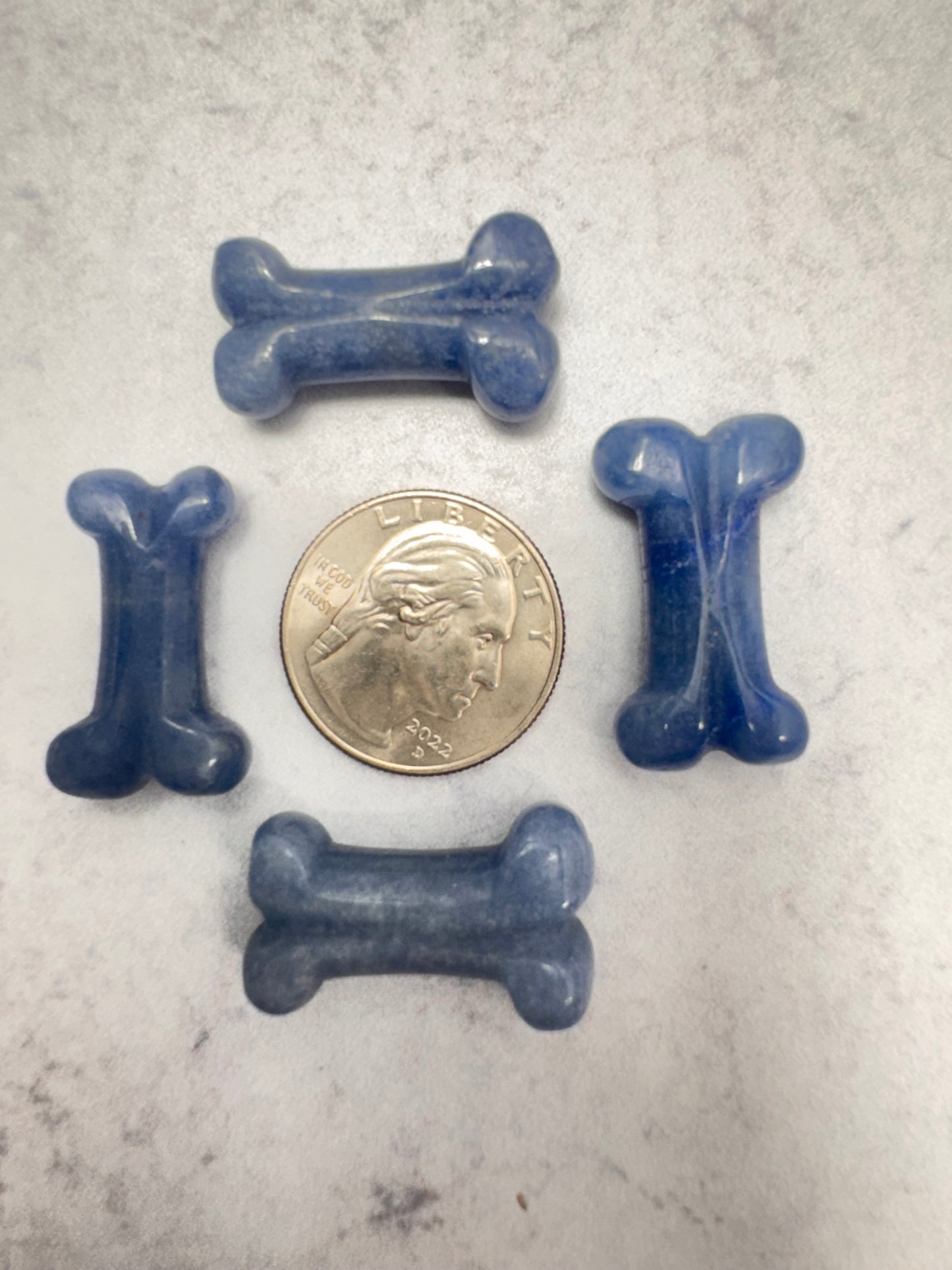 Blue Aventurine Bone Carving | 1 Inch Polished Crystal