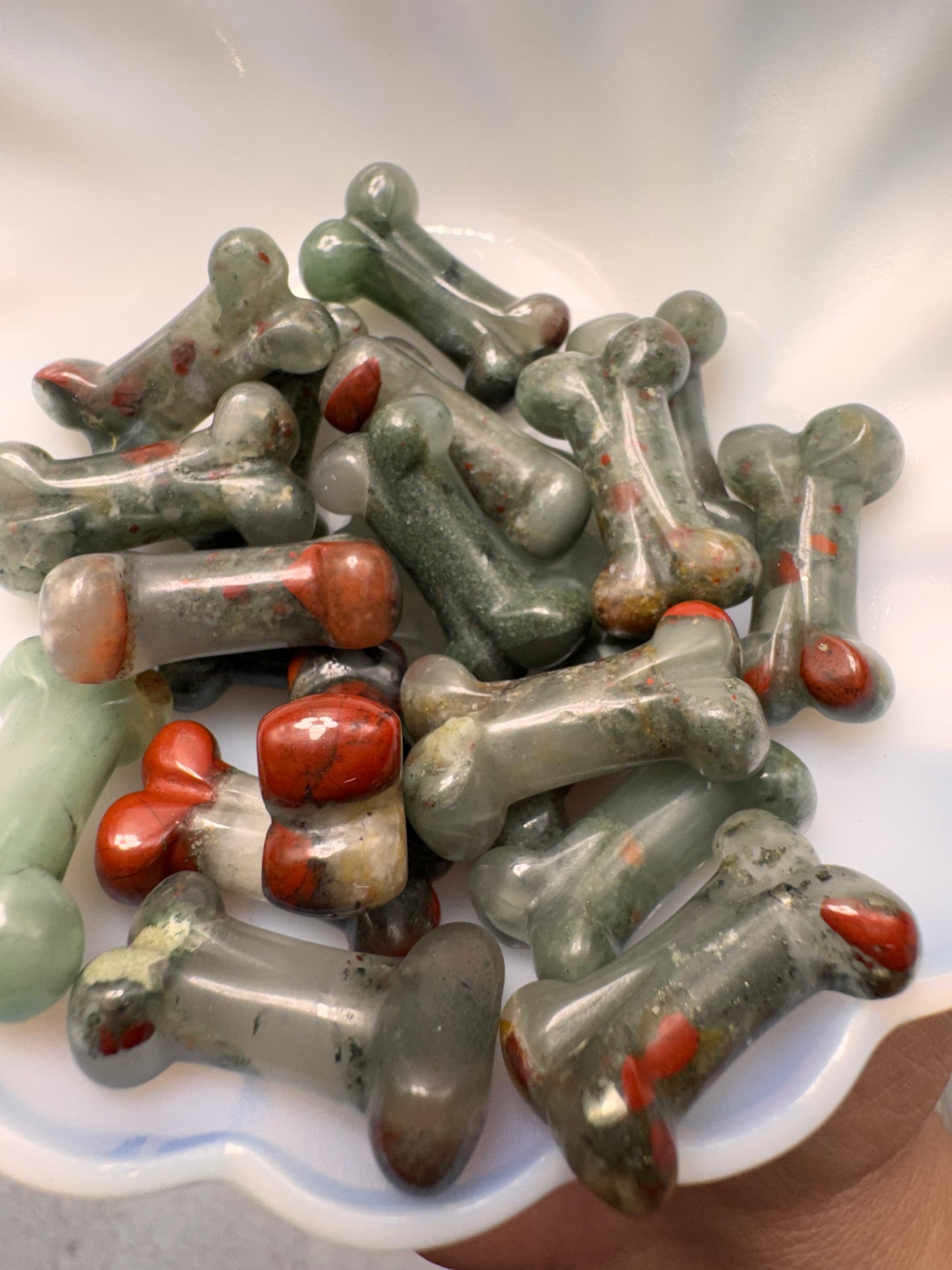 Bloodstone Bone Carving | 1 Inch Polished Crystal