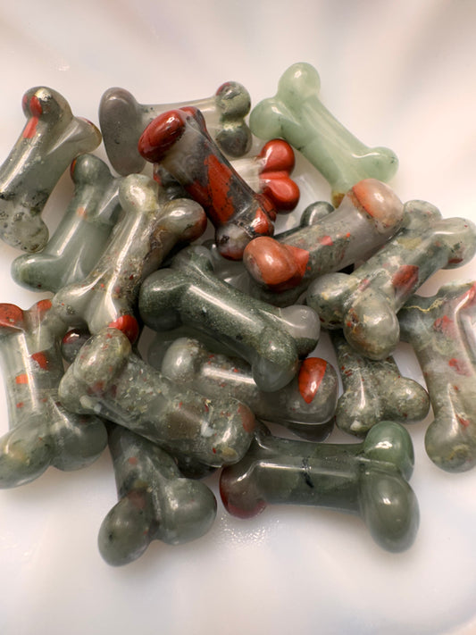 Bloodstone Bone Carving | 1 Inch Polished Crystal