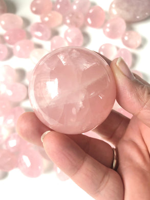 Rose Quartz Sphere | Rose Quartz Sphere with star pattern sheen (RQSPH2)