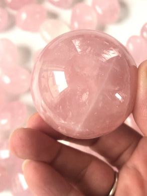 Rose Quartz Sphere | Rose Quartz Sphere with star pattern sheen ||