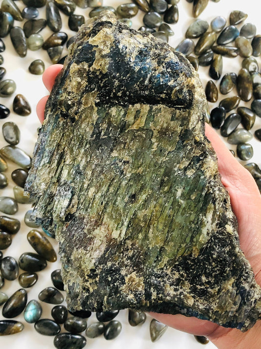 Labradorite Slab || Strong Blue Flash || Half Polished || Slice || Free Form ||