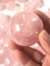 Load image into Gallery viewer, Rose Quartz Sphere | Rose Quartz Sphere with star pattern sheen ||
