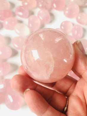 Rose Quartz Sphere | Rose Quartz Sphere with star pattern sheen ||