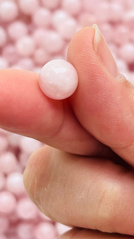 Beautiful Rose Quartz Tiny Mini sphere, marble sized, approx. 10mm, Romantic Aesthetic, cottagecore, fairycore decor for home and office,