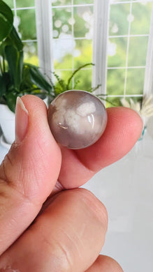 Flower agate mini sphere, marble, orb, 15-20mm each Chalcedony with flower shaped inclusions, agate crystal balls, Random selection ,