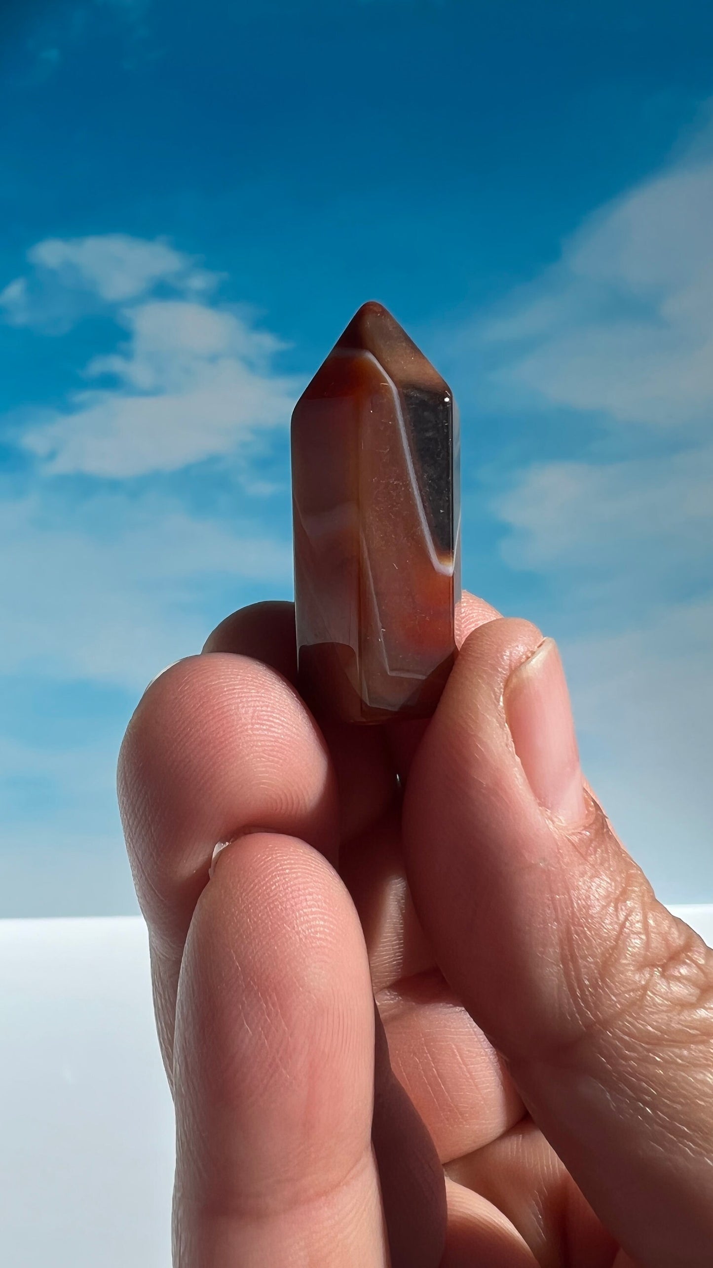 Gorgeous Carnelian Agate Mini Towers, deep rich colorful points, approx 1 1/2 inches, randomly selected from our general stock of crystals