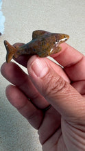 Load image into Gallery viewer, Super cute Ocean Jasper mini shark carvings in pastel colors approximately 2 inches. Random pull. Hand carved. high shine baby crystal shark
