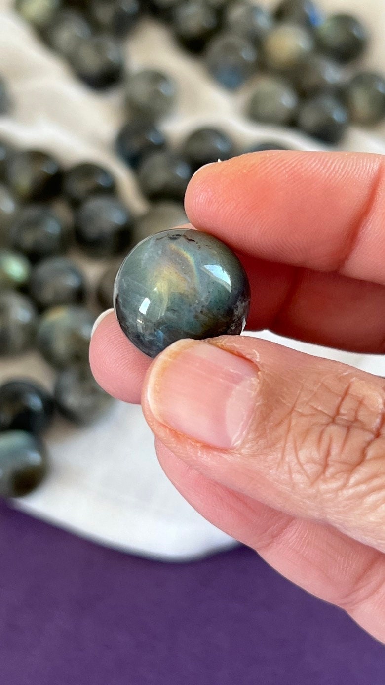 Beautiful Labradorite Mini Sphere (19-21 mm ) with stunning flash, randomly selected from our general supply.