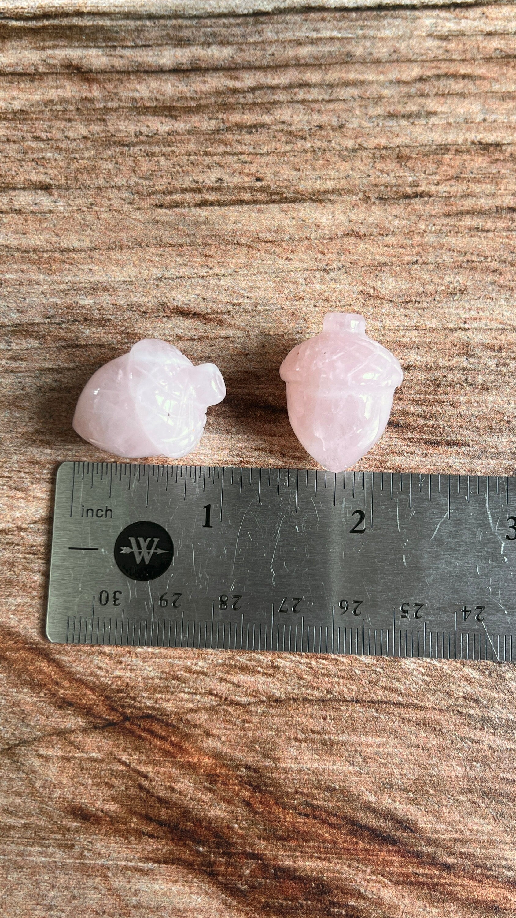 One (1) Beautifully carved 1 inch Crystal Acorn, Pick from Crazy Lace Agate, Rose Quartz, and Clear Quartz!
