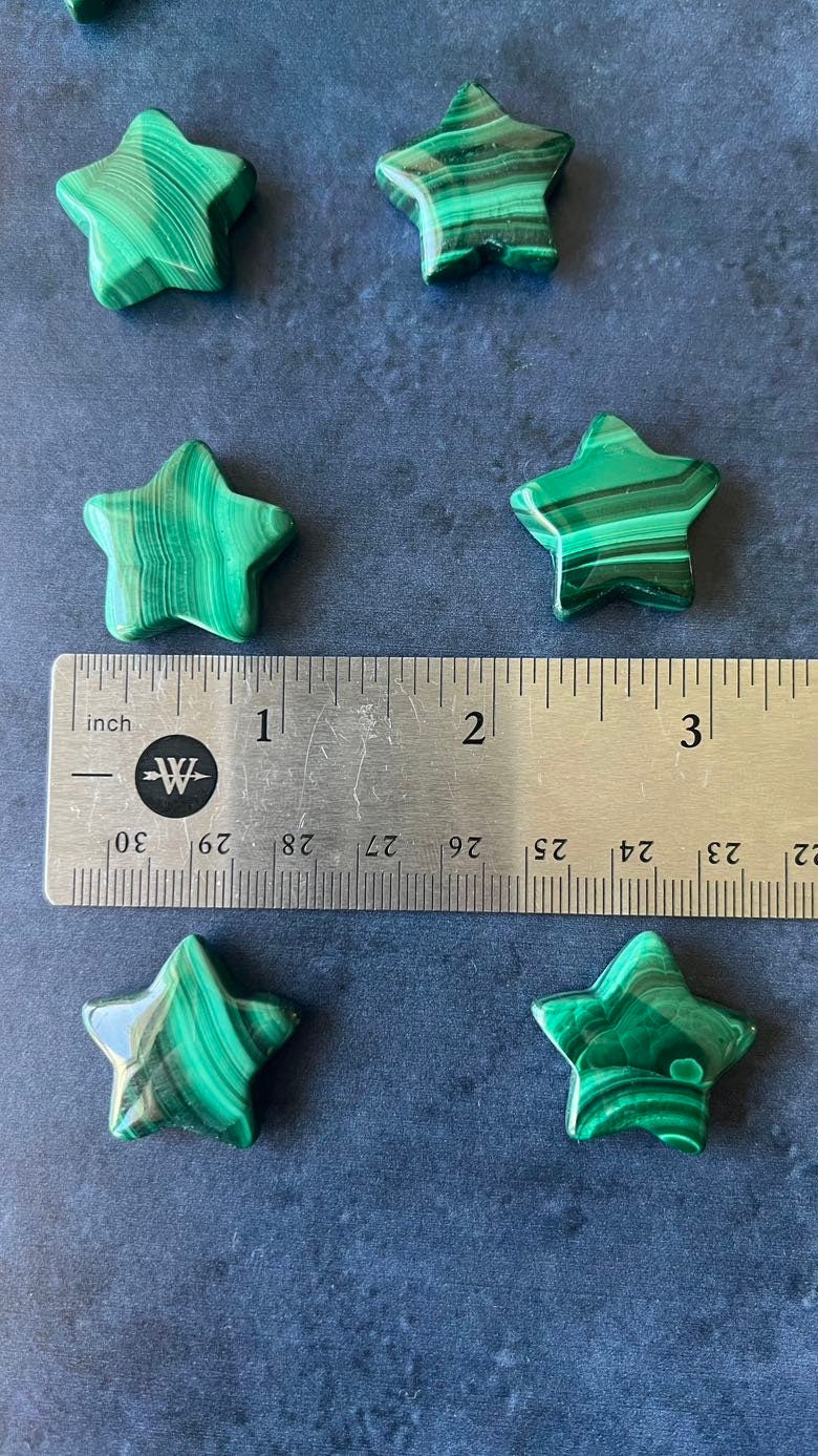One (1 ) Intuitively chosen Authentic Malachite Star Carvings Perfect for gifting or for small spaces.