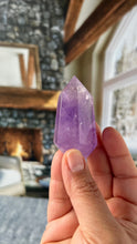 Load image into Gallery viewer, Stunning Amethyst Double Terminated (DT) with multiple rainbows weighing 2.9 ounces (84 g) 3 inches long (8 mm)
