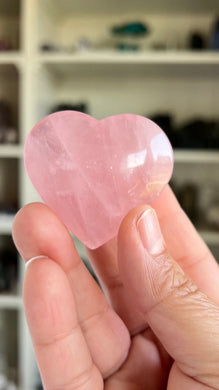 Incredible Star Rose Quartz 2 inch Puffy Heart Hand Carved from Mozambique, Stone of Love and Romance weighs 2 ounces