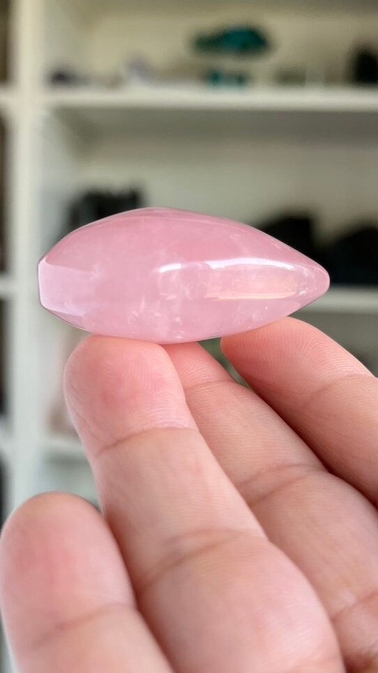 Incredible Star Rose Quartz 2 inch Puffy Heart Hand Carved from Mozambique, Stone of Love and Romance weighs 2 ounces