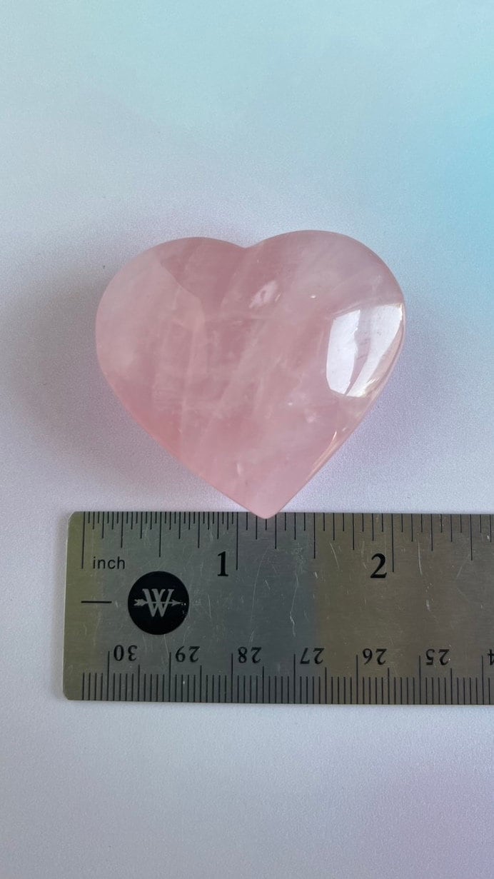 Incredible Star Rose Quartz 2 inch Puffy Heart Hand Carved from Mozambique, Stone of Love and Romance weighs 2 ounces