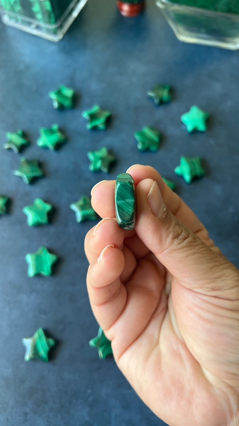One (1 ) Intuitively chosen Authentic Malachite Star Carvings Perfect for gifting or for small spaces.