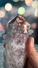 Load image into Gallery viewer, Incredible AAA+ Amethyst and Pink Flower Agate Tower 5 inches tall and weighs 14.5 ounces (AFA-1)
